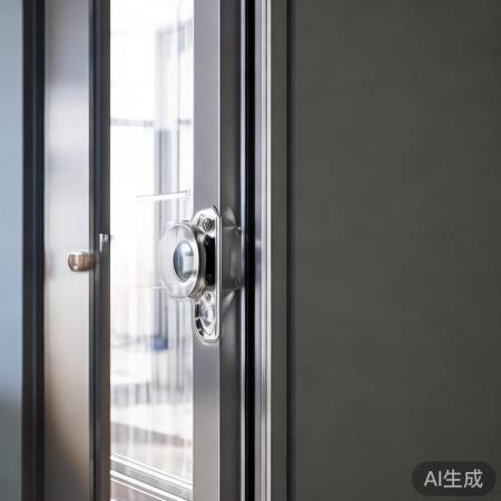 鸿中工匠防盗门人工400客服电话交流:新型防盗门猫眼保护盖，安全升级，守护家宅安全首选